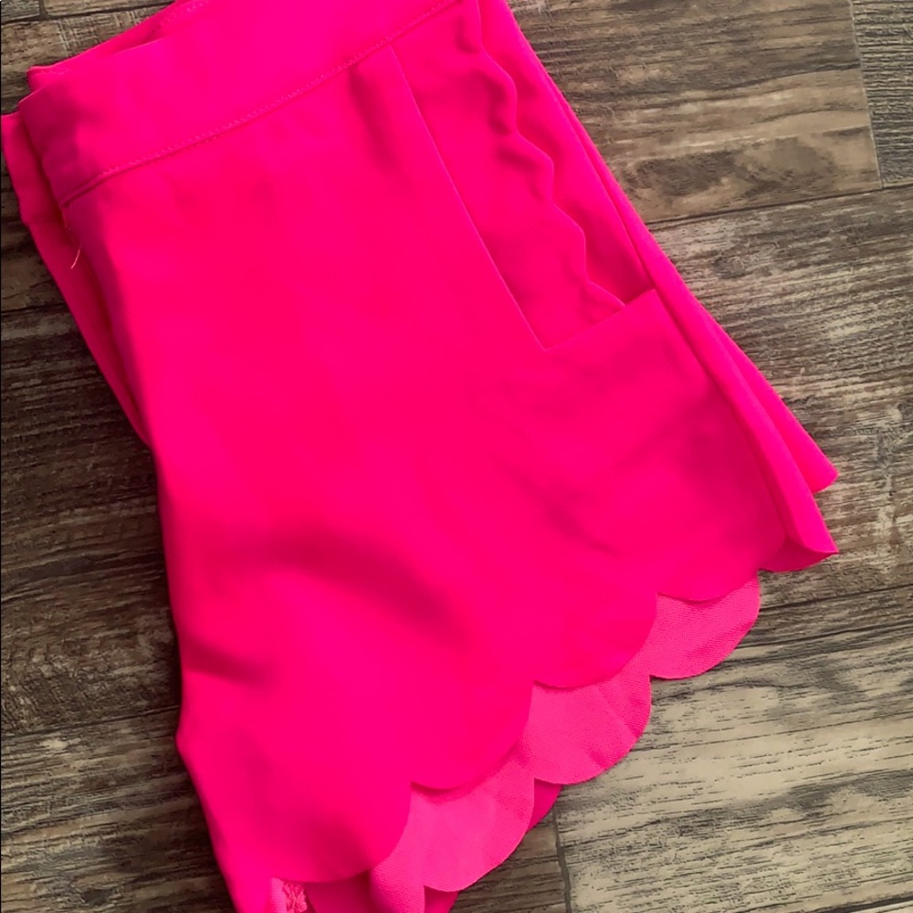 Hot Pink scalloped shorts